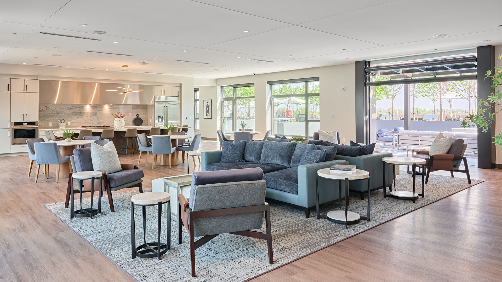 Shared lounge with chef's kitchen